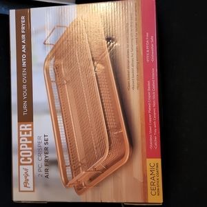 Copper 2 piece crisper air fryer set
